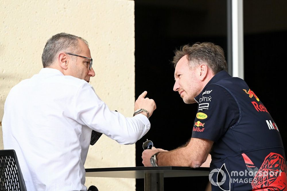 Stefano Domenicali, CEO, Formula 1, with Christian Horner, Team Principal, Red Bull Racing