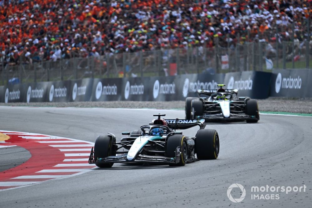 A second-row lockout for Mercedes, with Hamilton taking his first podium of the year, shows things are looking up