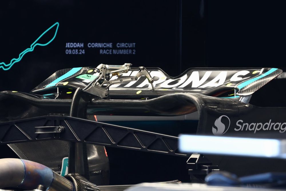 Mercedes F1 W15 rear wing detail