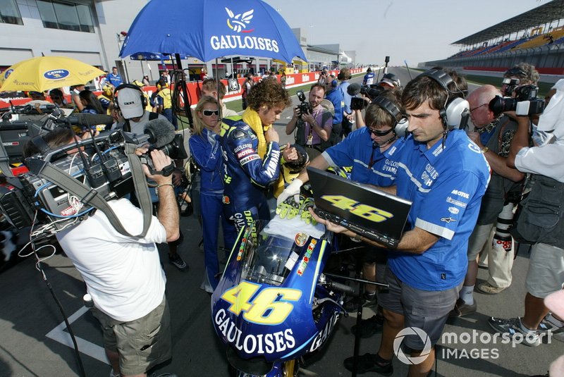 Valentino Rossi resisted the allure of the #1 after his many titles, sticking with the famous number 46