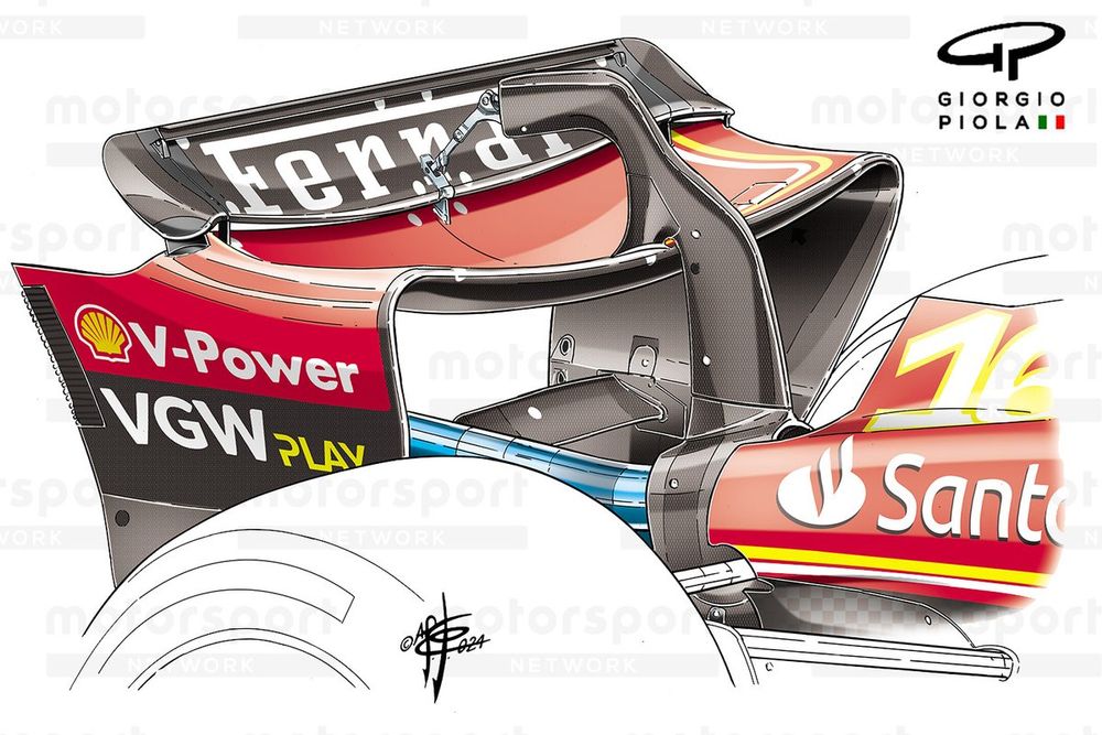 Ferrari SF-24 rear wing detail, Saudi Arabian GP
