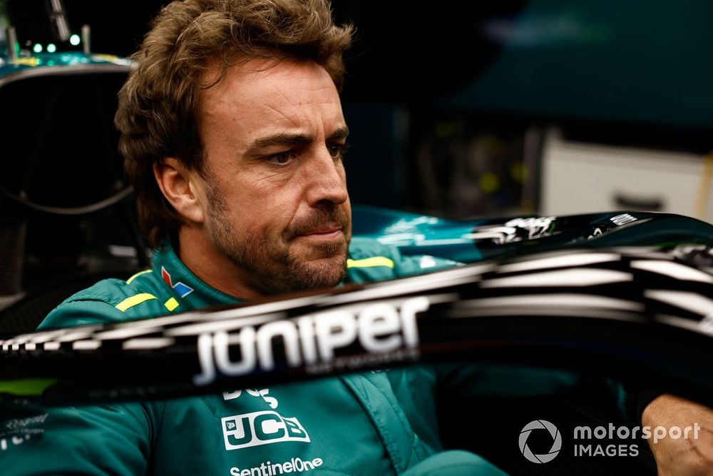 Fernando Alonso, Aston Martin F1 Team, during a seat fit