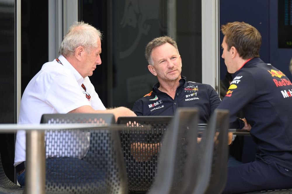 Dr. Helmut Marko, Consultant, Red Bull Racing, Christian Horner, Team Principal, Red Bull Racing