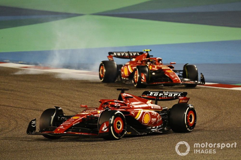 Lead Ferrari runner Sainz was much closer to the Red Bulls than a year ago, but the red cars didn't have an entirely clean race thanks to brake troubles