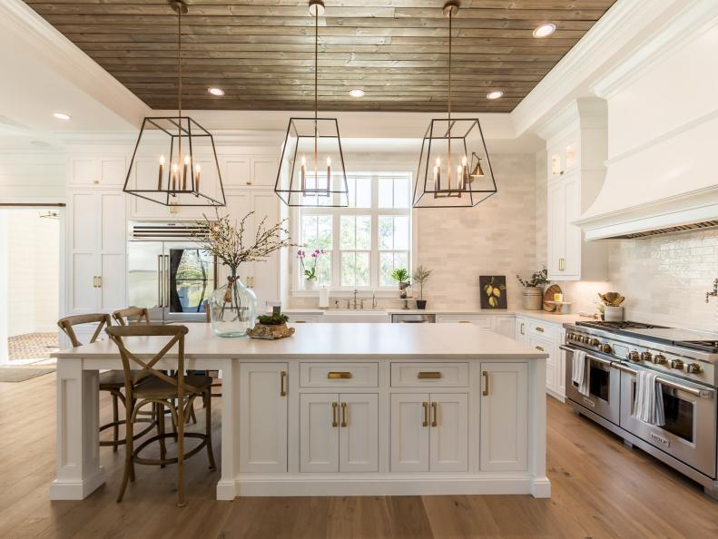 Chef Kitchen With Wood Ceiling