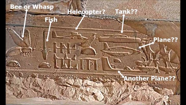 What are the helicopter hieroglyphics at the Temple of Seti I, Egypt? - Quora
