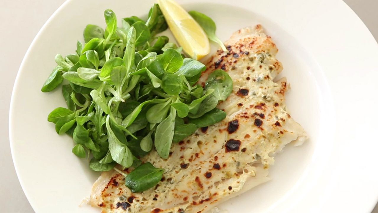 Broiled Mustard-Crusted Flounder