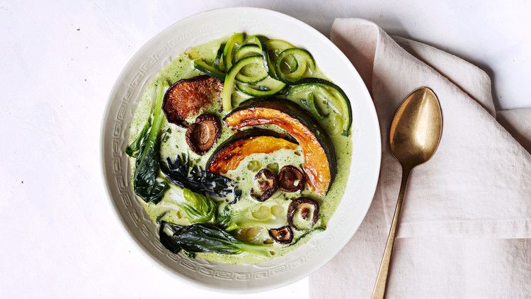 Green Coconut Zoodle Soup recipe